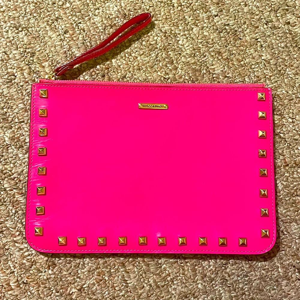 Rebecca Minkoff studded dual toned wristlet